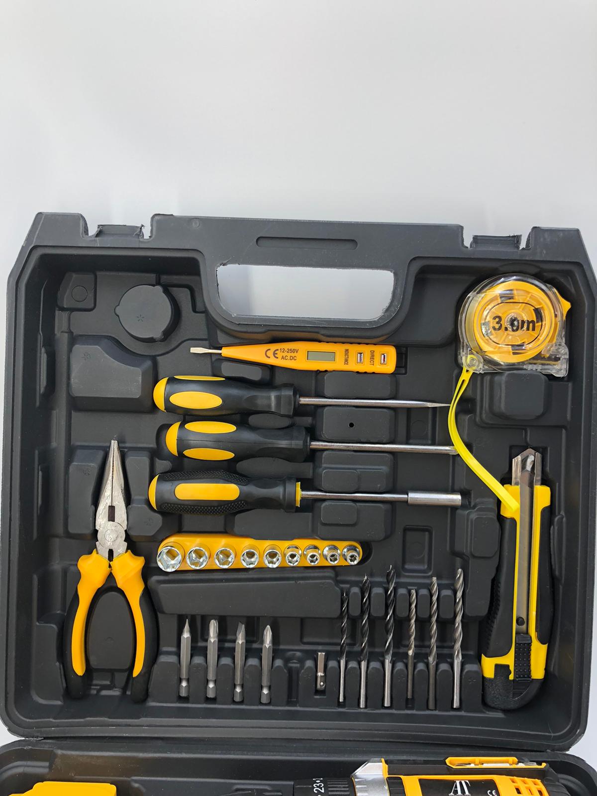 PACHET PROMOTIONAL | Trusa Bormasina, AT PERFORMANCE®, 36V cu 2X Acumulator si Incarcator + Set 3 Perii Rotative de Curatat Suprafete, Covoare